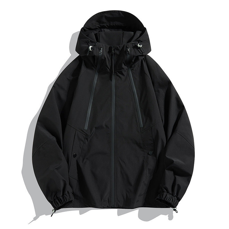 Mens SpringAutumn Outdoor Windproof And Waterproof Loose Casual Color-Block Bomber Jacket For Couples