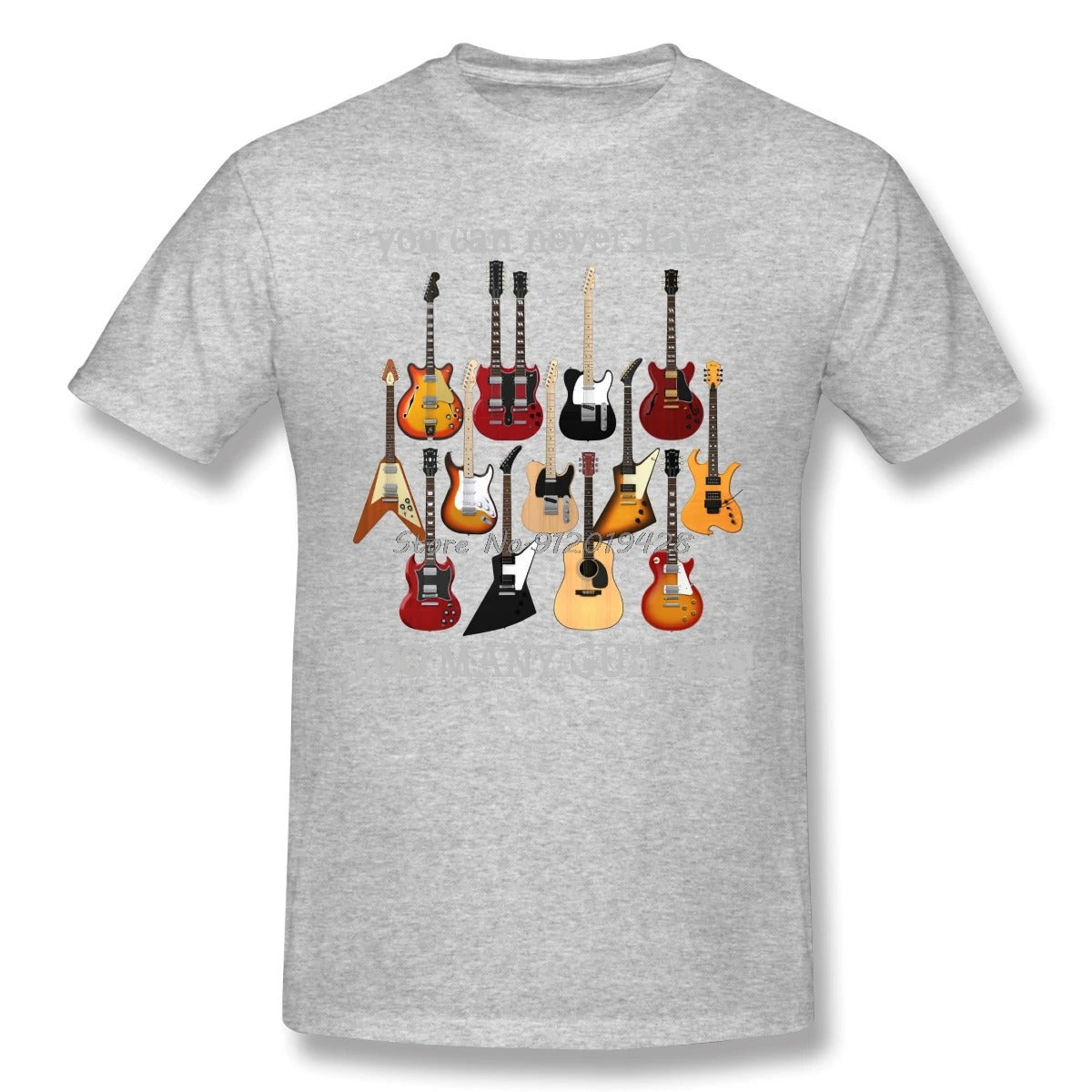 Cotton T Shirts Funny Electric Guitar Music Style Short
