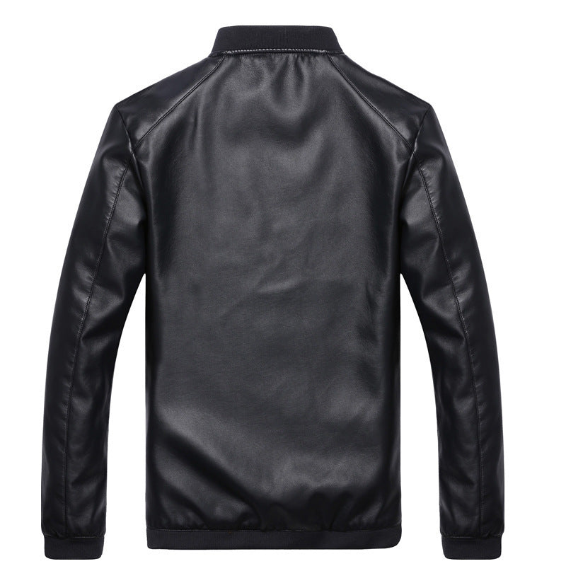 Mens Slim-Fit Stylish Leather Jacket In Korean Style