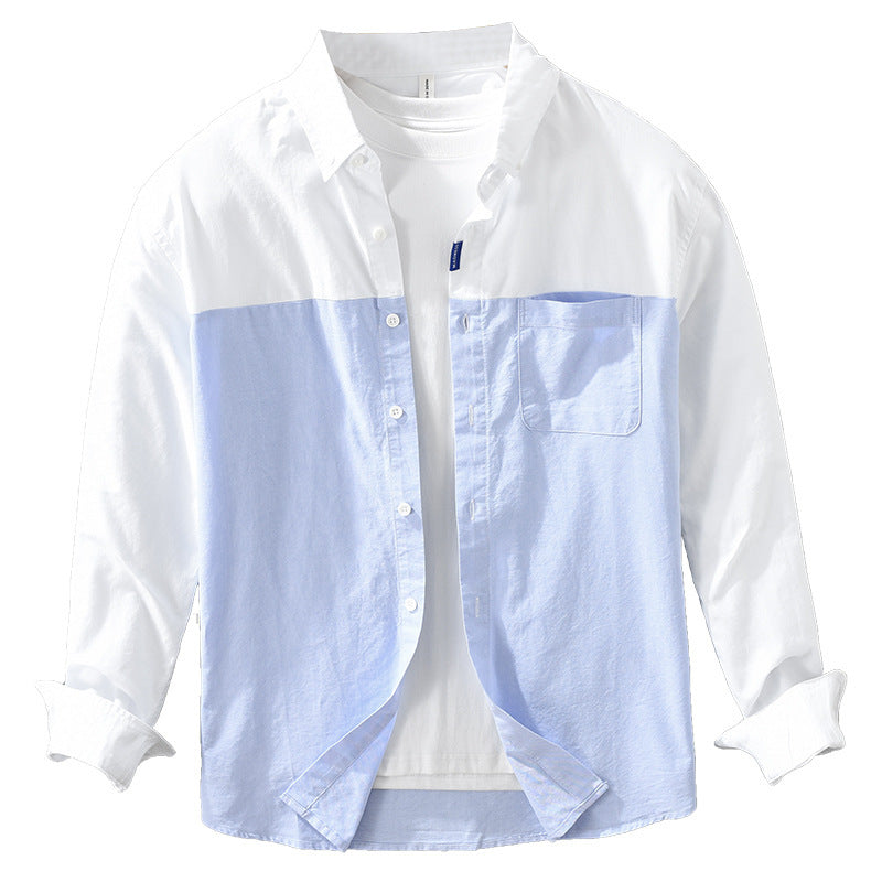 Mens Patchwork Long Sleeve Top